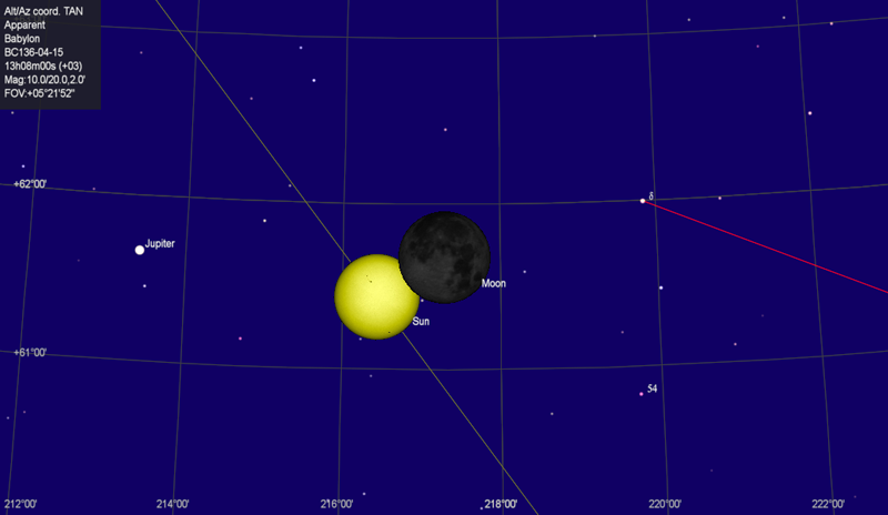 15th April 136BC - partial solar eclipse in Babylon